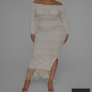 NWT FASHION TO FIGURE CROCHET FRINGE DRESS SIZE 1